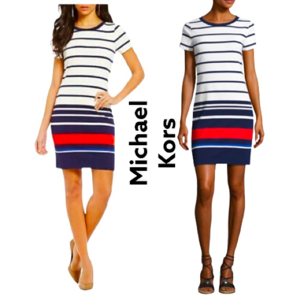 Michael Kors MK dress sundress white blue ref vacations everyday formal casual